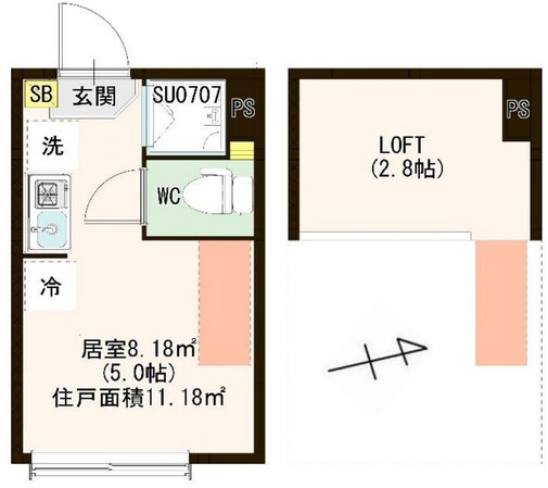 ワイドエイト久我山の物件間取画像